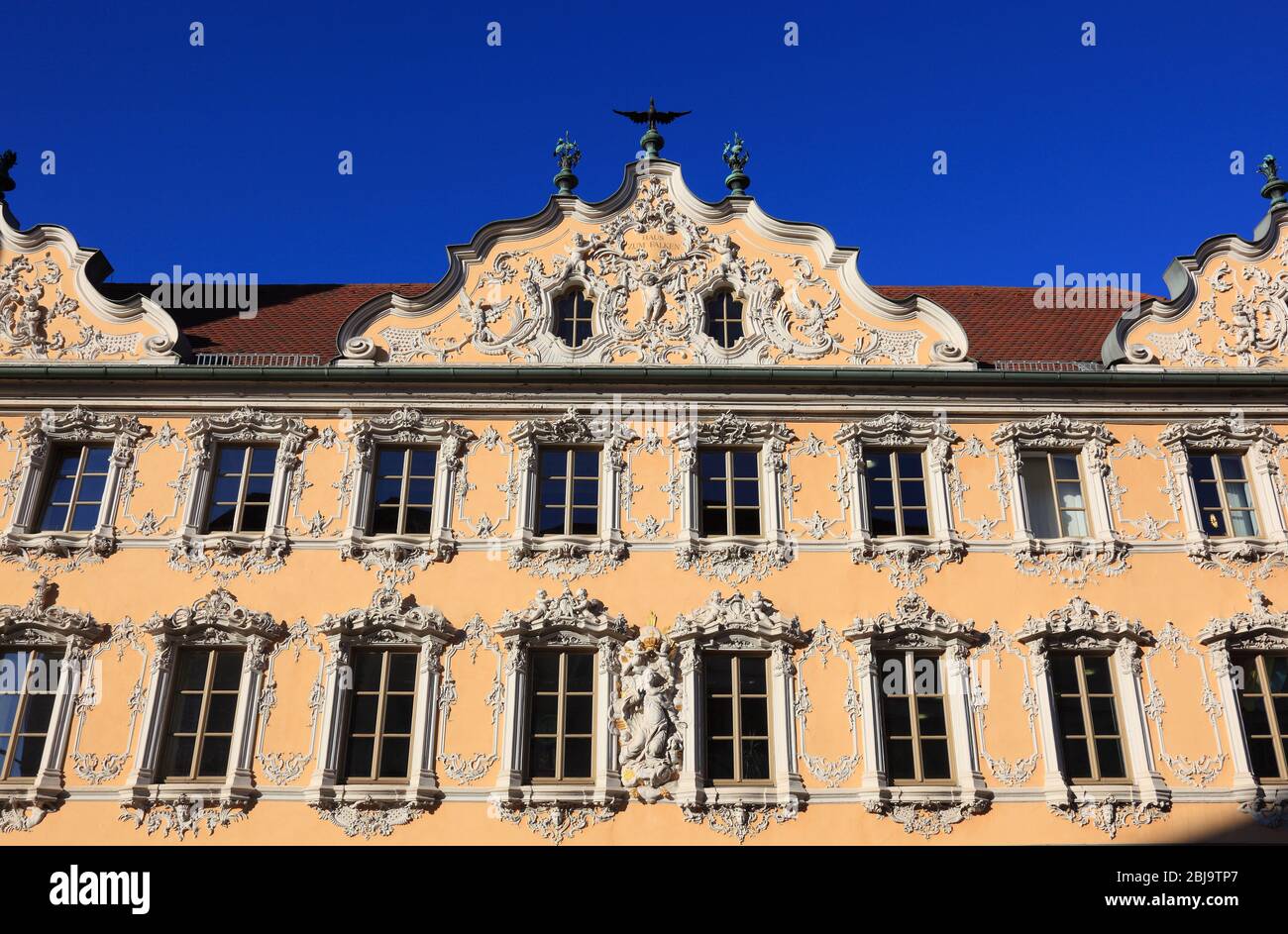 Haus zum Falken, également fauconnerie, Würzburg, Basse-Franconie, Bavière, Allemagne / Haus zum Falken, auch Falkenhaus, Würzburg, Unterfranken, Bayern, Deut Banque D'Images