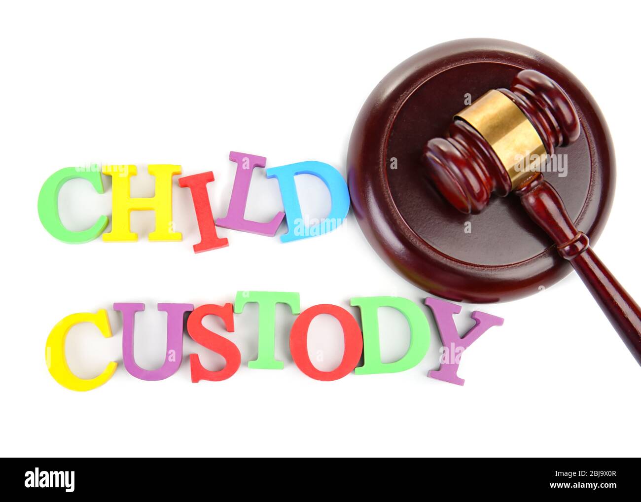 Concept de garde d'enfants sur fond blanc Banque D'Images