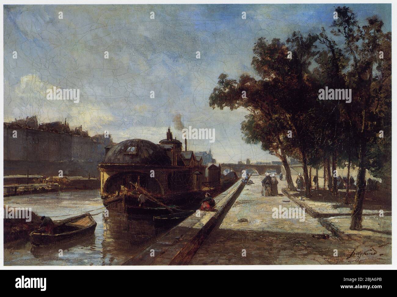 Johan-Barthold Jongkind (1819-1891) La Seine. Huile sur toile. 1851-1852 Banque D'Images