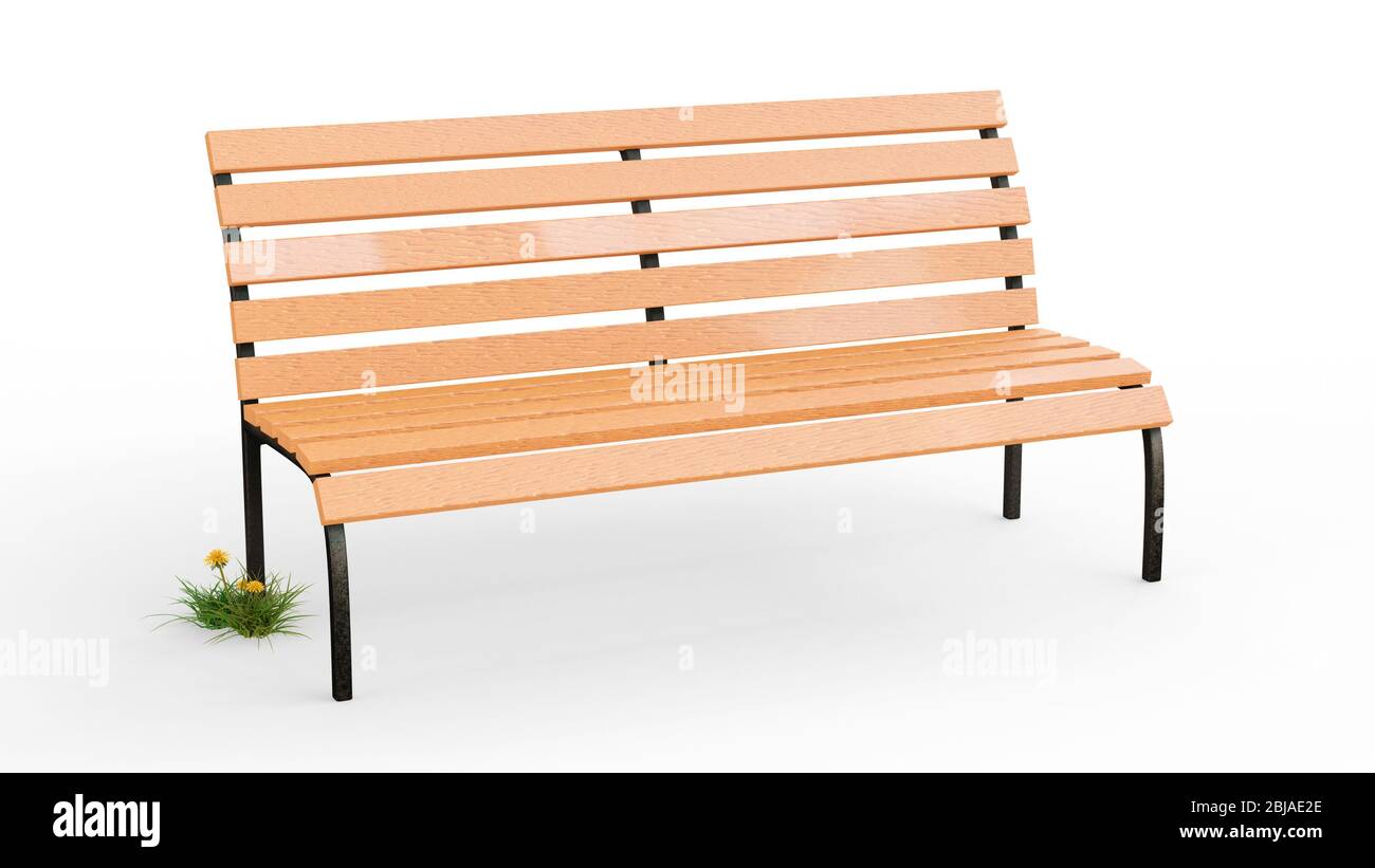 Un banc en bois isolé sur un fond blanc. image 3d Banque D'Images Un banc en bois isolé sur un fond blanc. image 3d Banque D'Images