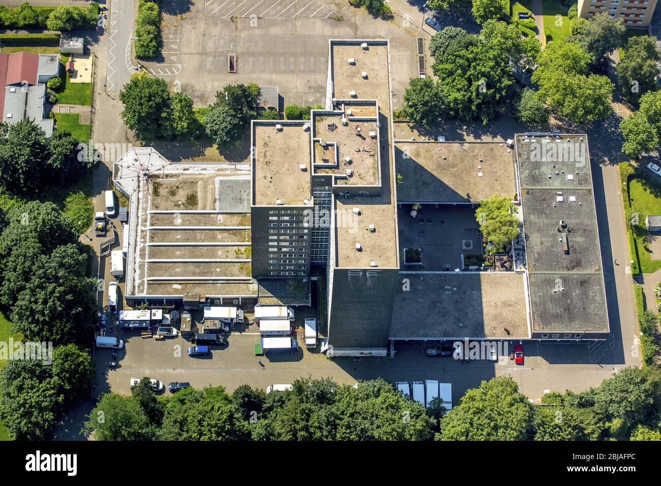 , immeuble inutilisé rue Schwechater à Gladbeck, 19.07.2016, vue aérienne, Allemagne, Rhénanie-du-Nord-Westphalie, région de la Ruhr, Gladbeck Banque D'Images