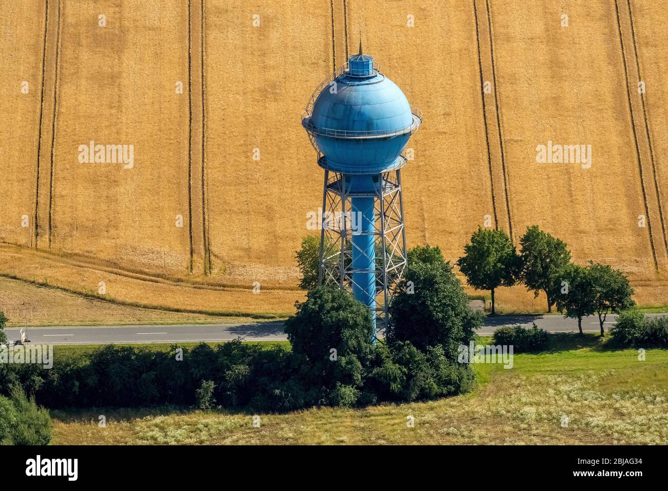 Monument industriel Blue Water Tower à Ahlen, 02.07.2016, vue aérienne , Allemagne, Rhénanie-du-Nord-Westphalie, Ahlen Banque D'Images