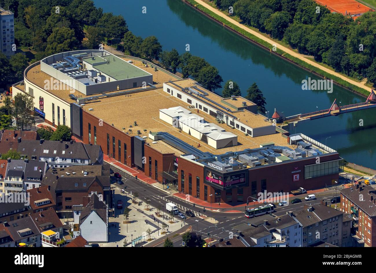 , centre commercial Mercaden Dorsten, 19.07.2016, vue aérienne, Allemagne, Rhénanie-du-Nord-Westphalie, Ruhr Area, Dorsten Banque D'Images