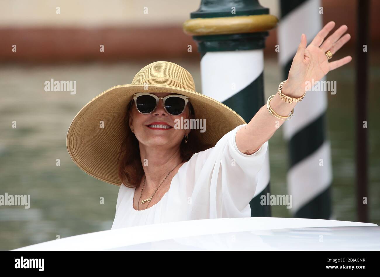 VENISE, ITALIE - SEPTEMBRE 02: Susan Sarandon sont vues pendant les 74. Festival du film de Venise le 2 septembre 2017 à Venise, Italie. Banque D'Images