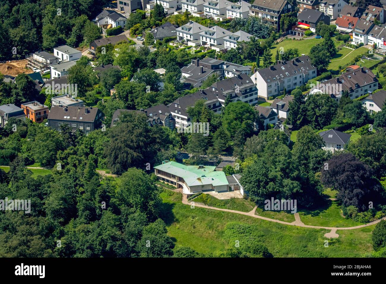 Bâtiments et parcs de bungalows de Berthold Beitz (1913-2013) à Essen, 23.06.2016, vue aérienne, Allemagne, Rhénanie-du-Nord-Westphalie, Ruhr Area, Essen Banque D'Images