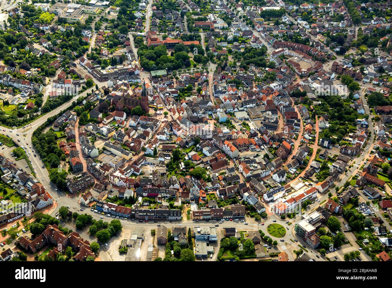 Vieille ville de Haltern am See, 02.07.2016, vue aérienne, Allemagne, Rhénanie-du-Nord-Westphalie, Haltern am See Banque D'Images