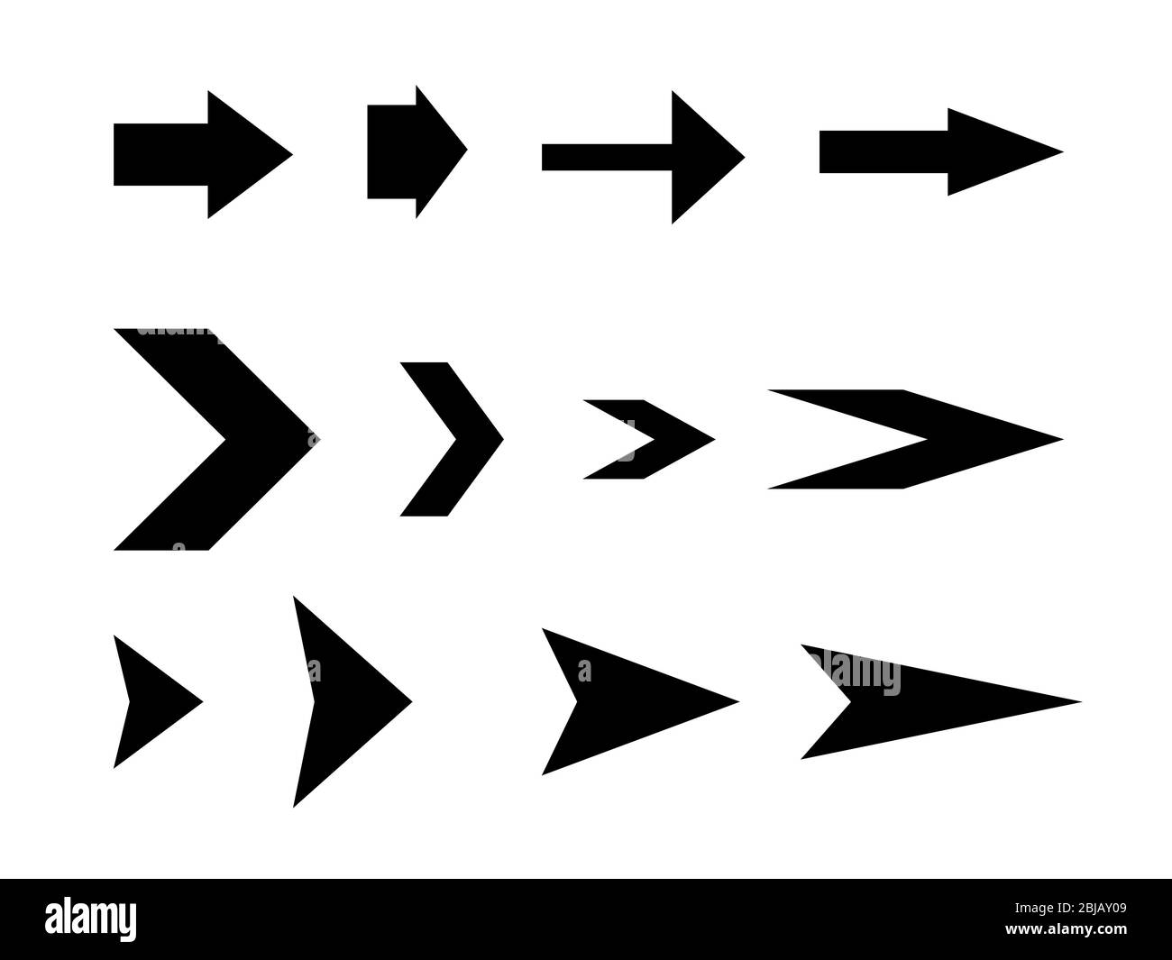 Les flèches définissent la conception graphique vectorielle des icônes Banque D'Images
