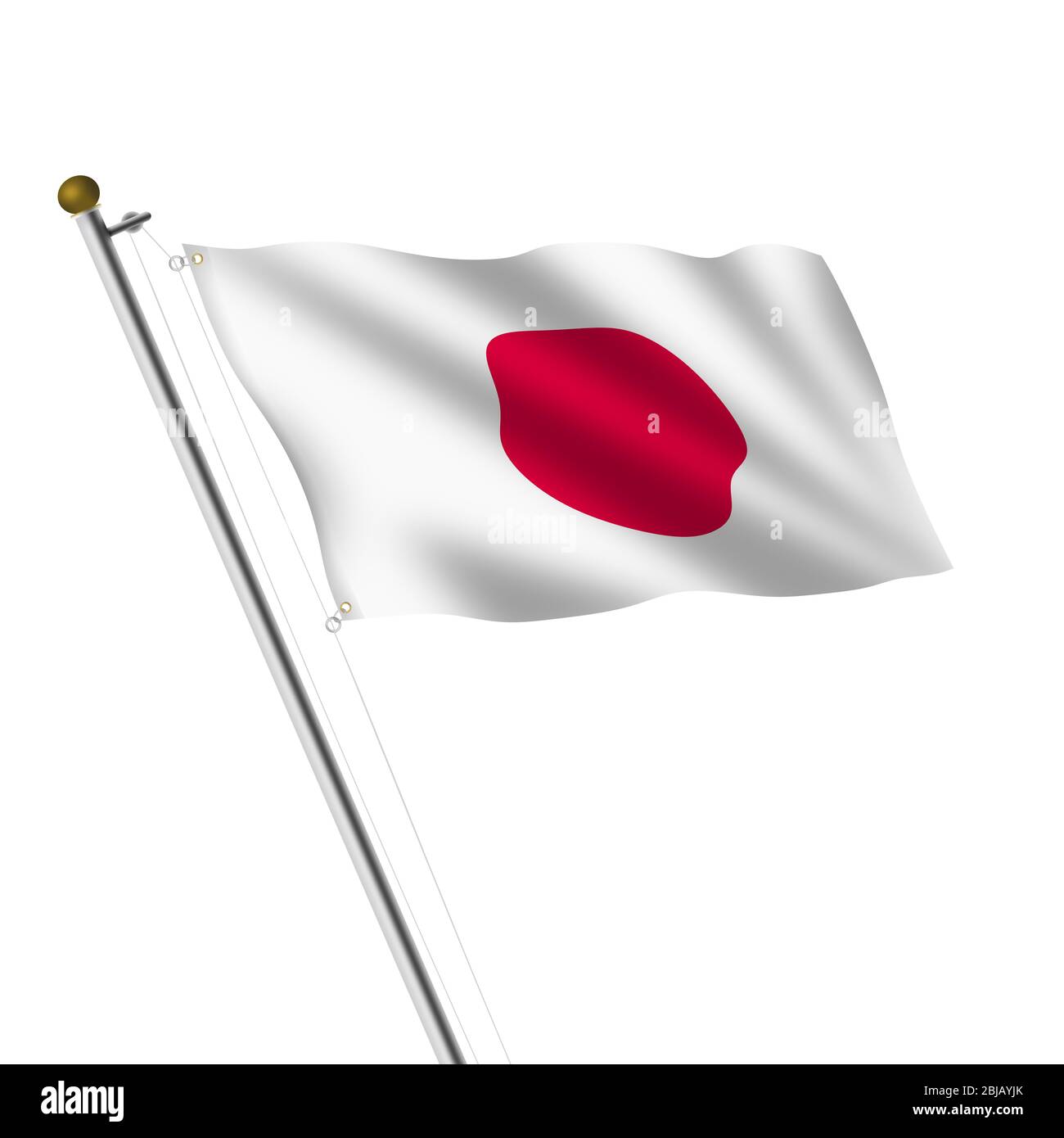 Illustration japonaise Flagpole sur blanc avec chemin de découpe Banque D'Images