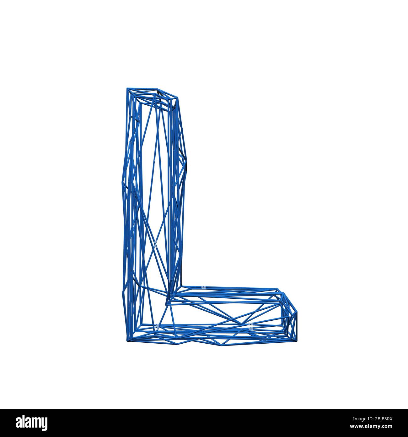 Lettre L cadre fil basse poly alphabet. Rendu 3D Banque D'Images