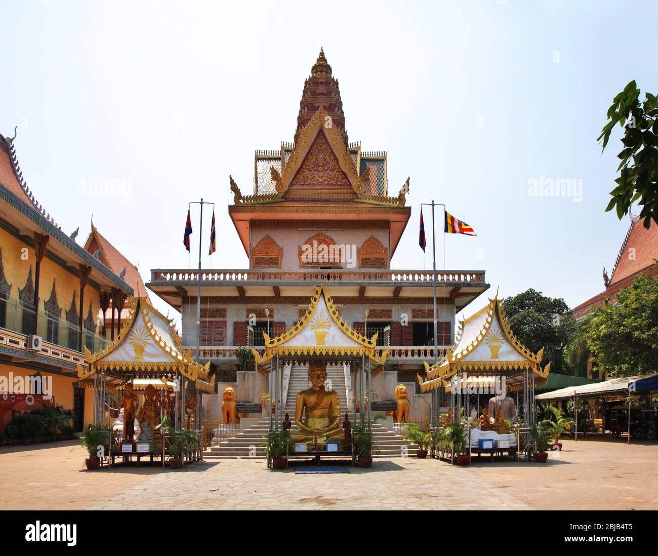 Wat Ounalom (Unnalom) temple de Phnom Penh. Cambodge Banque D'Images