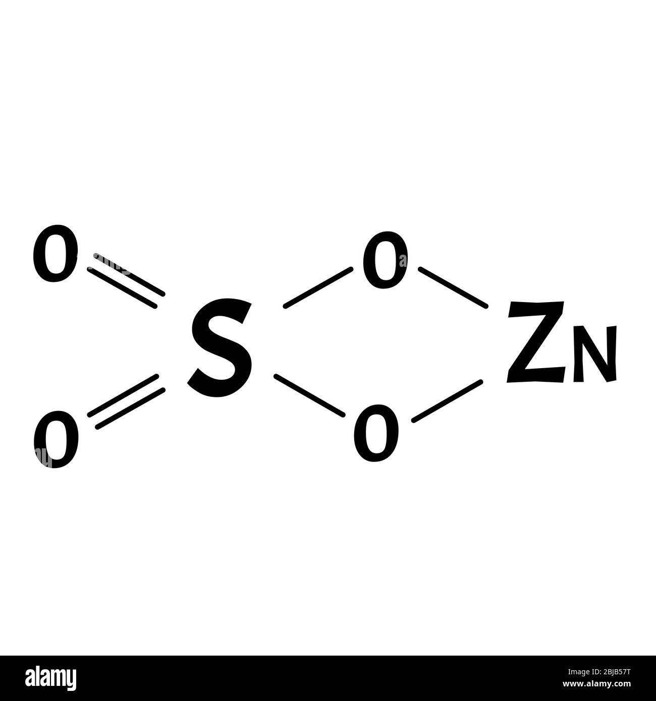Le sulfate de zinc est une formule chimique moléculaire. Infographies du zinc. Illustration vectorielle sur un arrière-plan isolé. Illustration de Vecteur