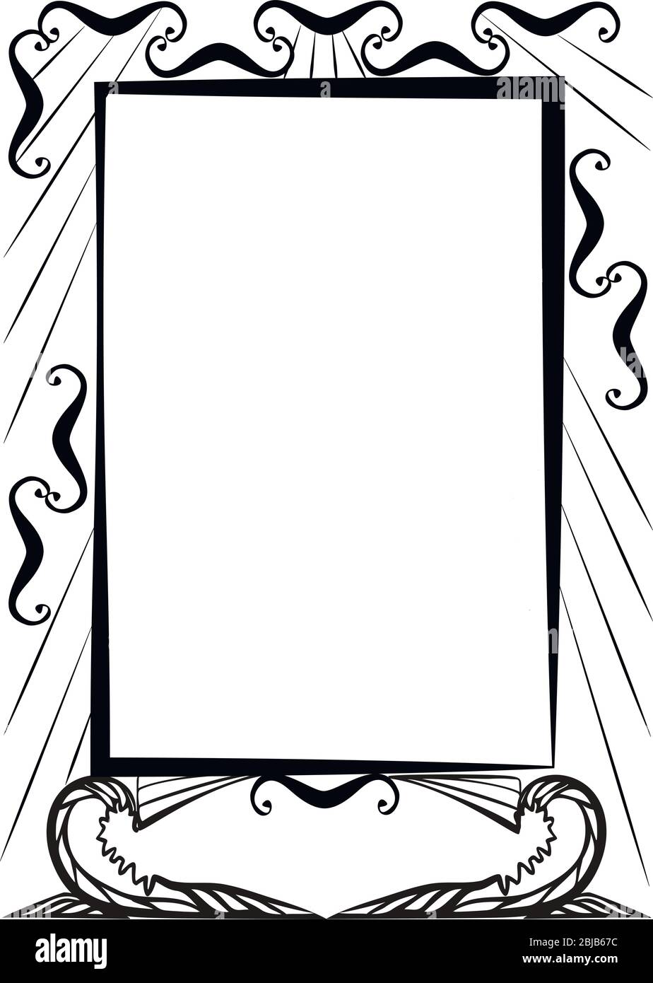 cadre décoratif simple moderne noir et bleu clair Illustration de Vecteur