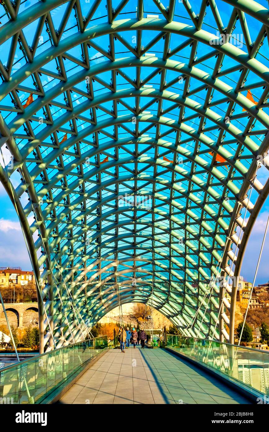 Pont de la paix, Tbilissi, Géorgie Banque D'Images