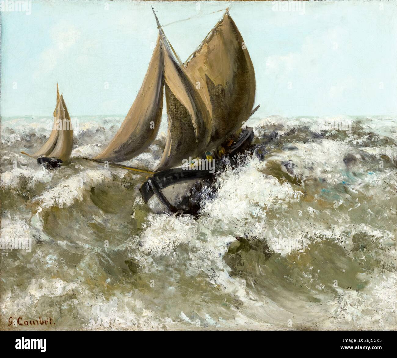 Gustave Courbet, le Voilier, (Seascape), peinture, vers 1869 Banque D'Images