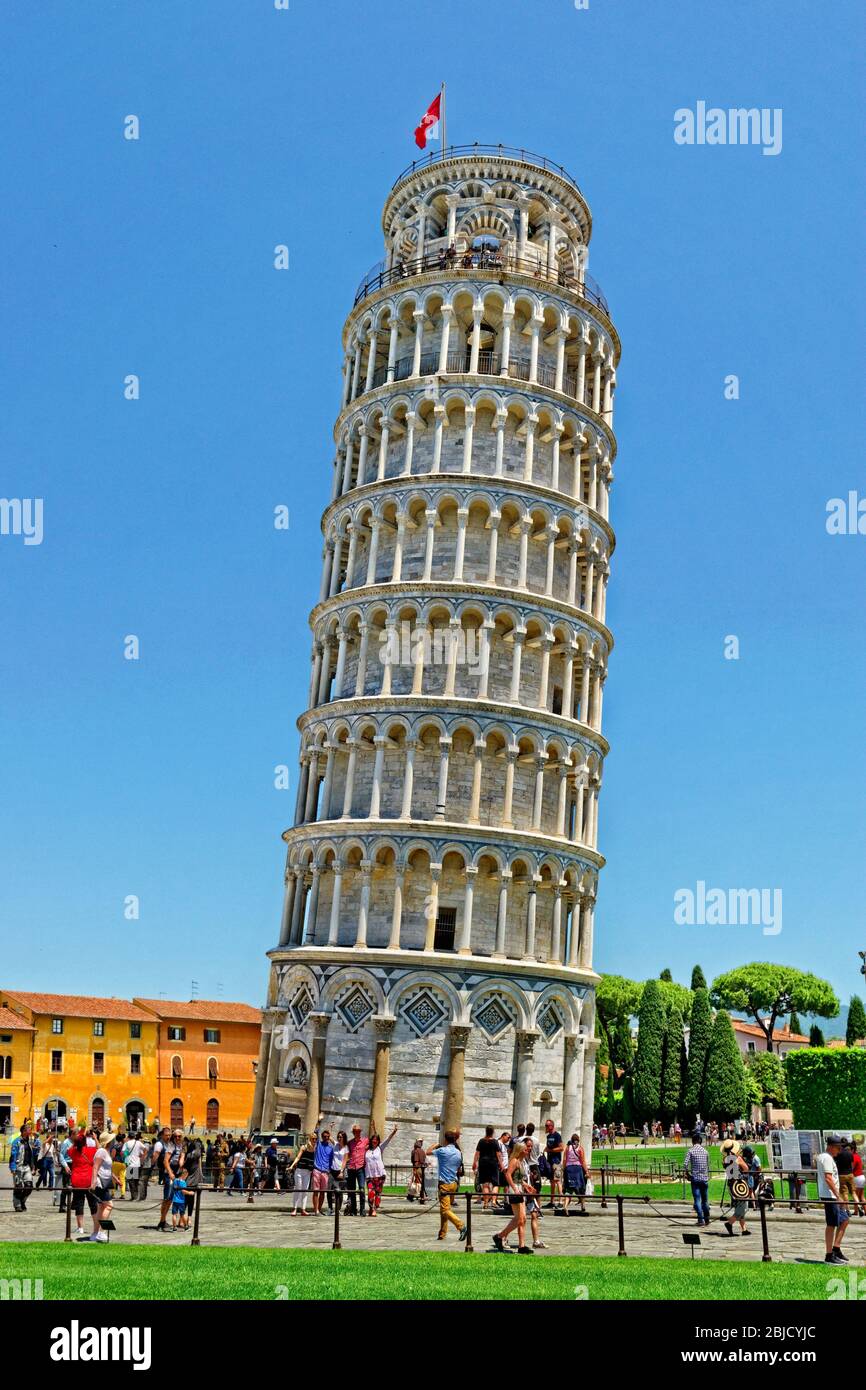 La Tour Penchée de Pise, Toscane, Italie. Banque D'Images