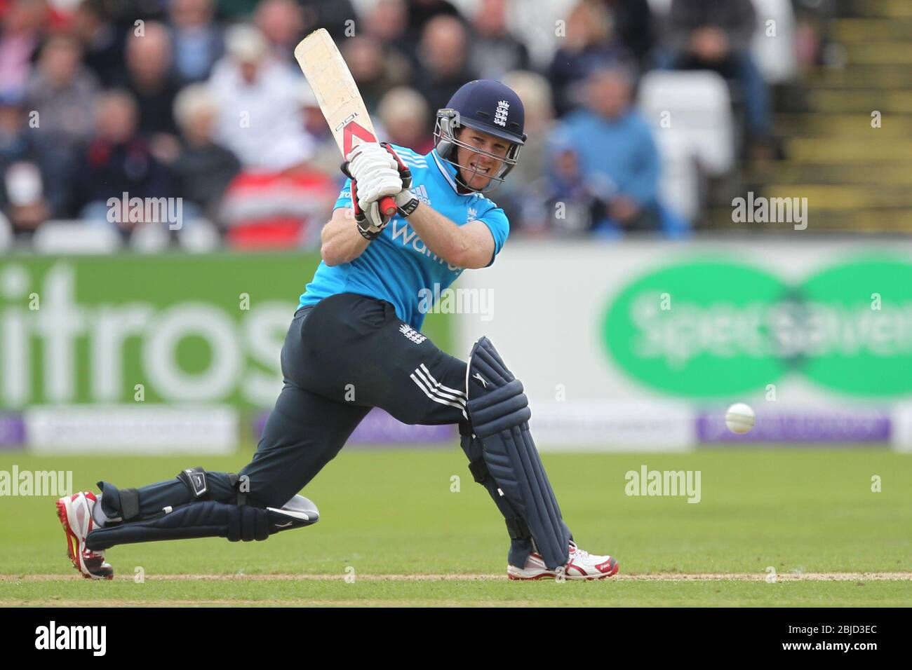 CHESTER LE STREET, ENGLAND - Eoin Morgan d'Angleterre pendant la 2ème ODI entre l'Angleterre et Sri Lanka au Emirates Riverside, Chester le Street le dimanche 25 mai 2014 (crédit: Mark Fletcher | MI News) Banque D'Images