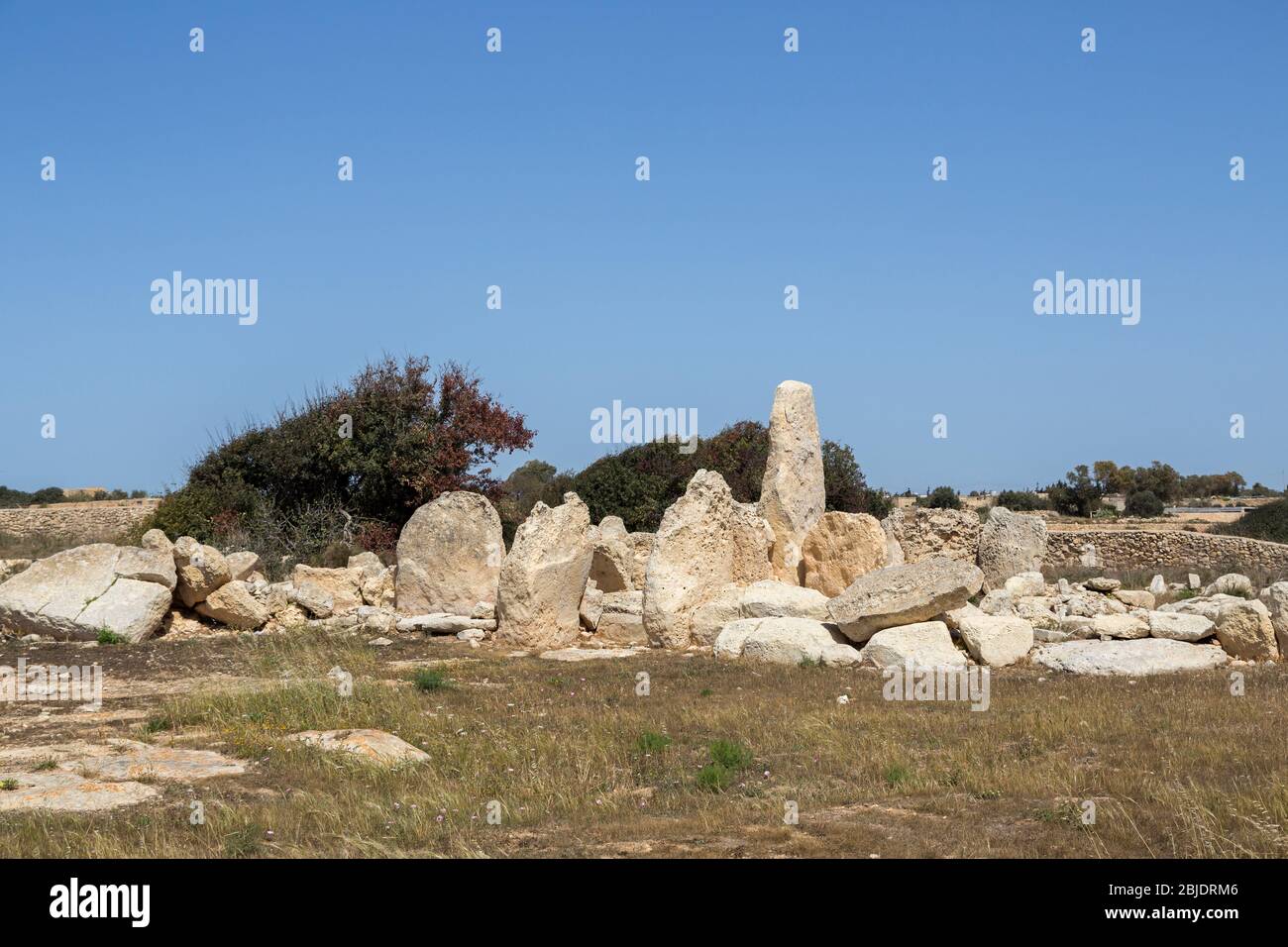 Le temple de l'Ouest demeure à Hagar Qim, temples préhistoriques, Qrendi, Malte Banque D'Images