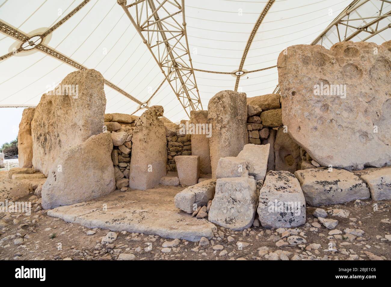 Hagar Qim temple préhistorique, Qrendi, Malte Banque D'Images