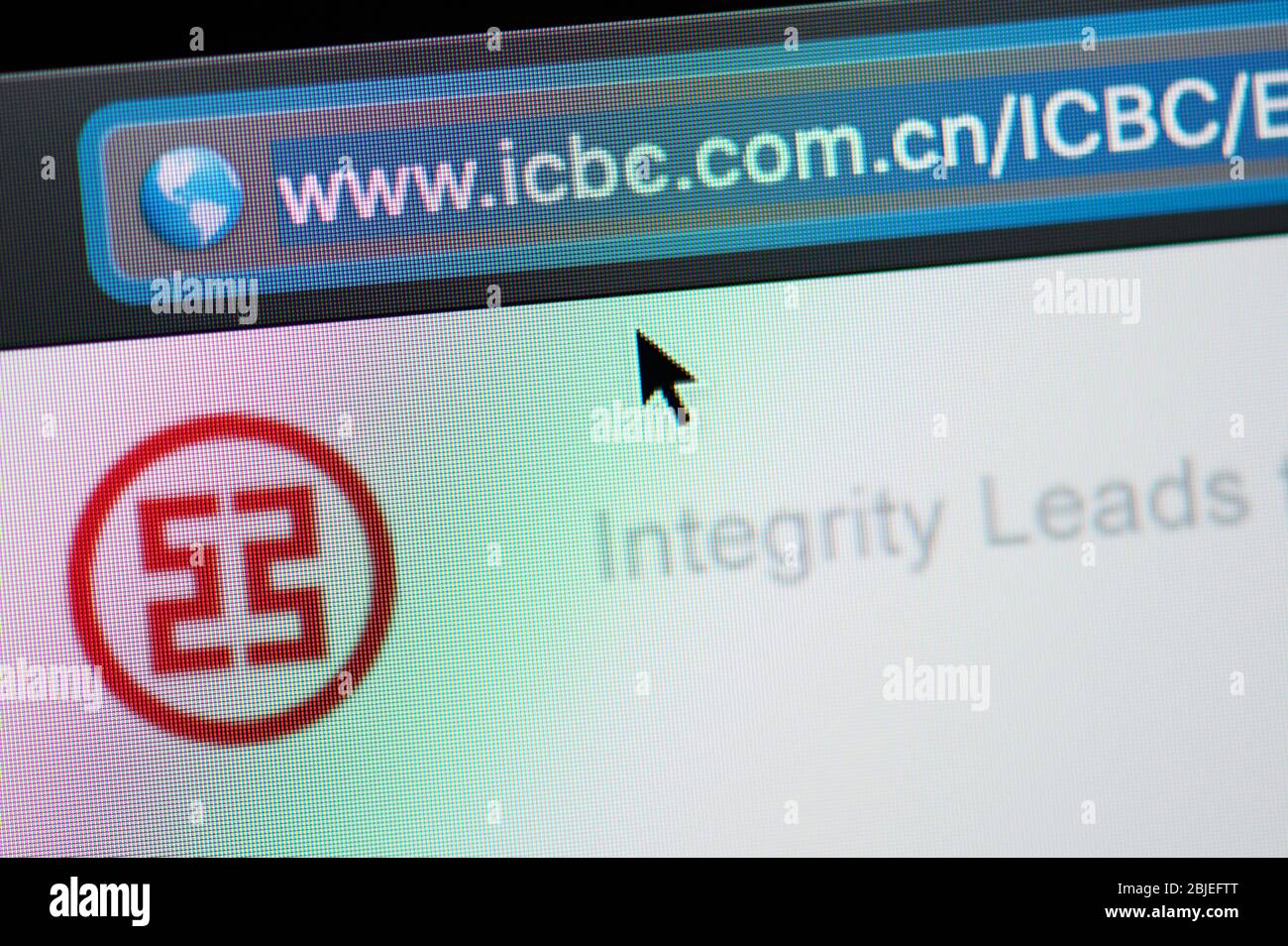 New-York , USA - 29 avril 2020: ICBC URL link adress site web gros plan sur l'écran de l'ordinateur portable Banque D'Images