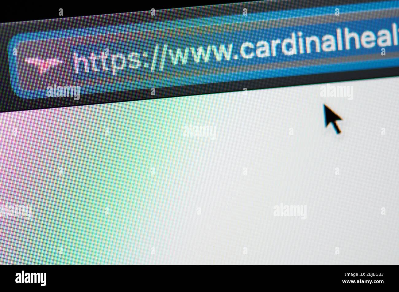 New-York , USA - 29 avril 2020: Cardinal Health URL lien adresse site web vue rapprochée sur l'écran de l'ordinateur portable Banque D'Images