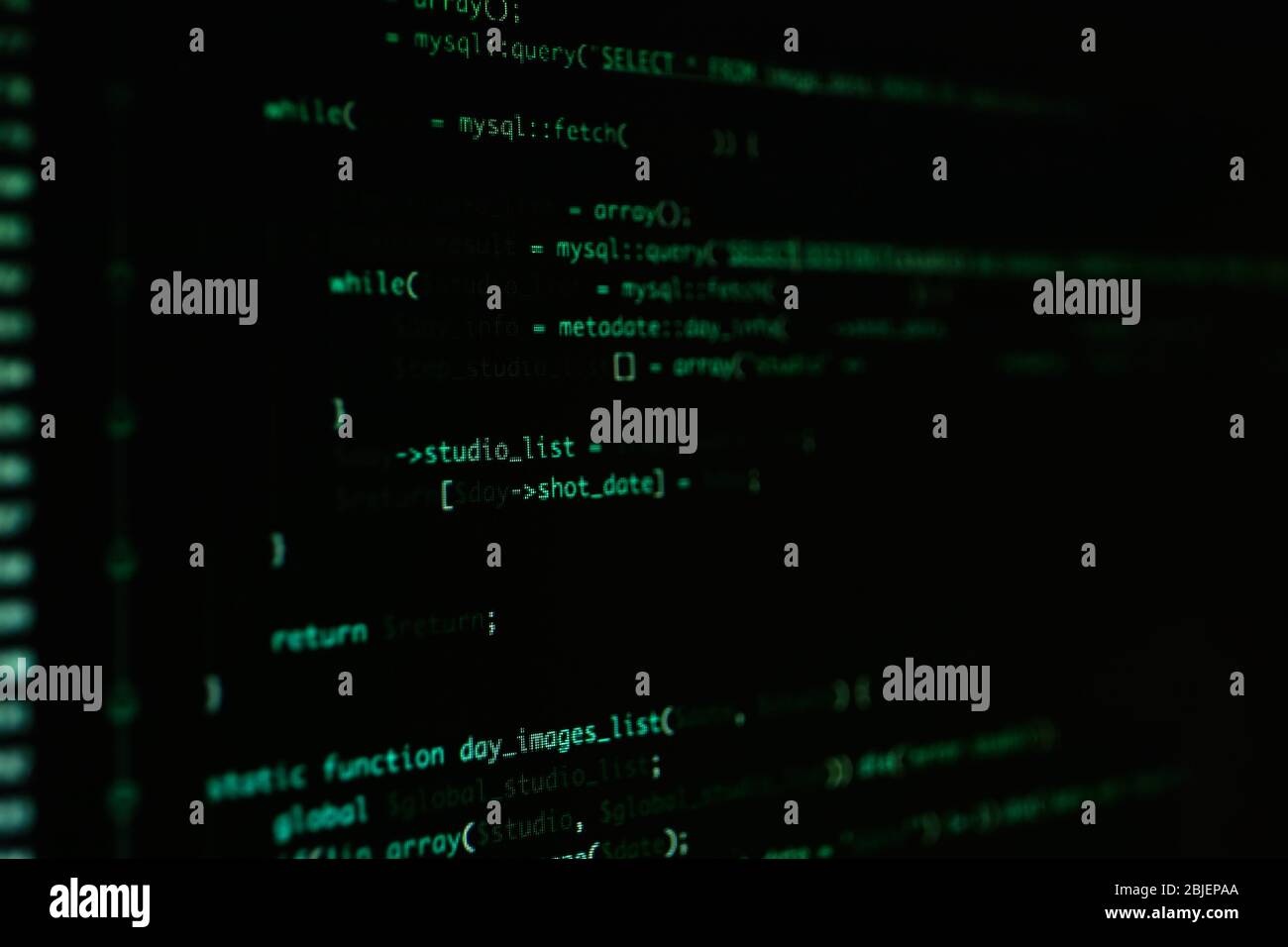 Code de script sur le moniteur, clôture. Concept de développement de logiciels Banque D'Images