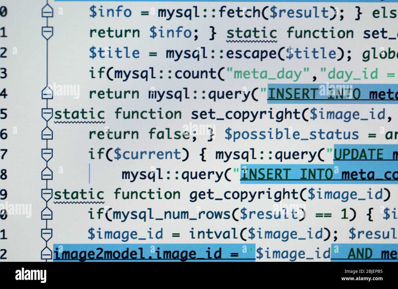 Code de script sur le moniteur, clôture. Concept de développement de logiciels Banque D'Images