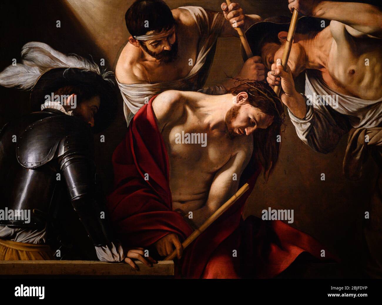 Le couronnement avec Thorns (c. 1603) par Michel-Ange Merisi da Caravaggio (1571–1610). Banque D'Images