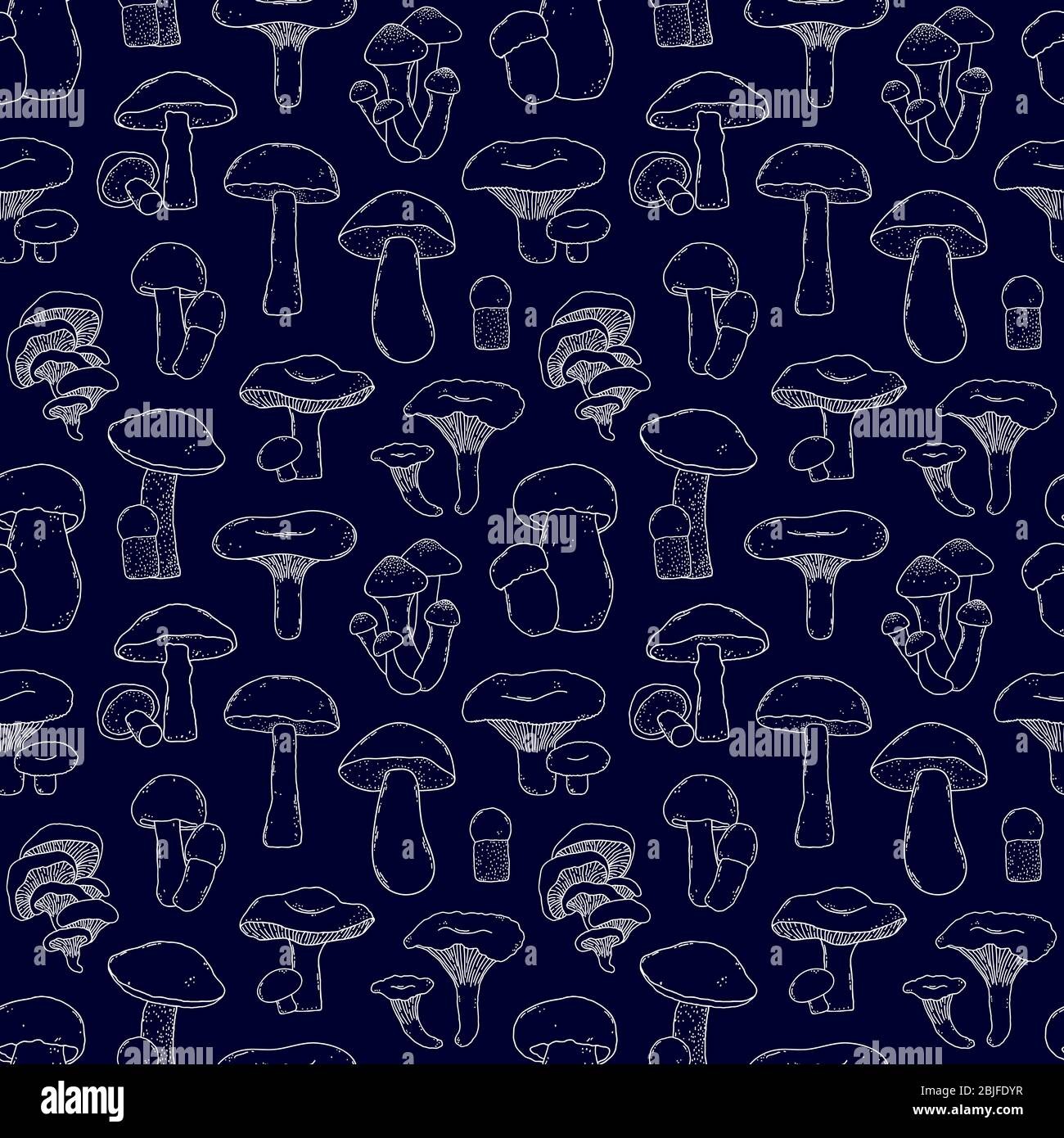motif avec champignons dessinés à la main Illustration de Vecteur