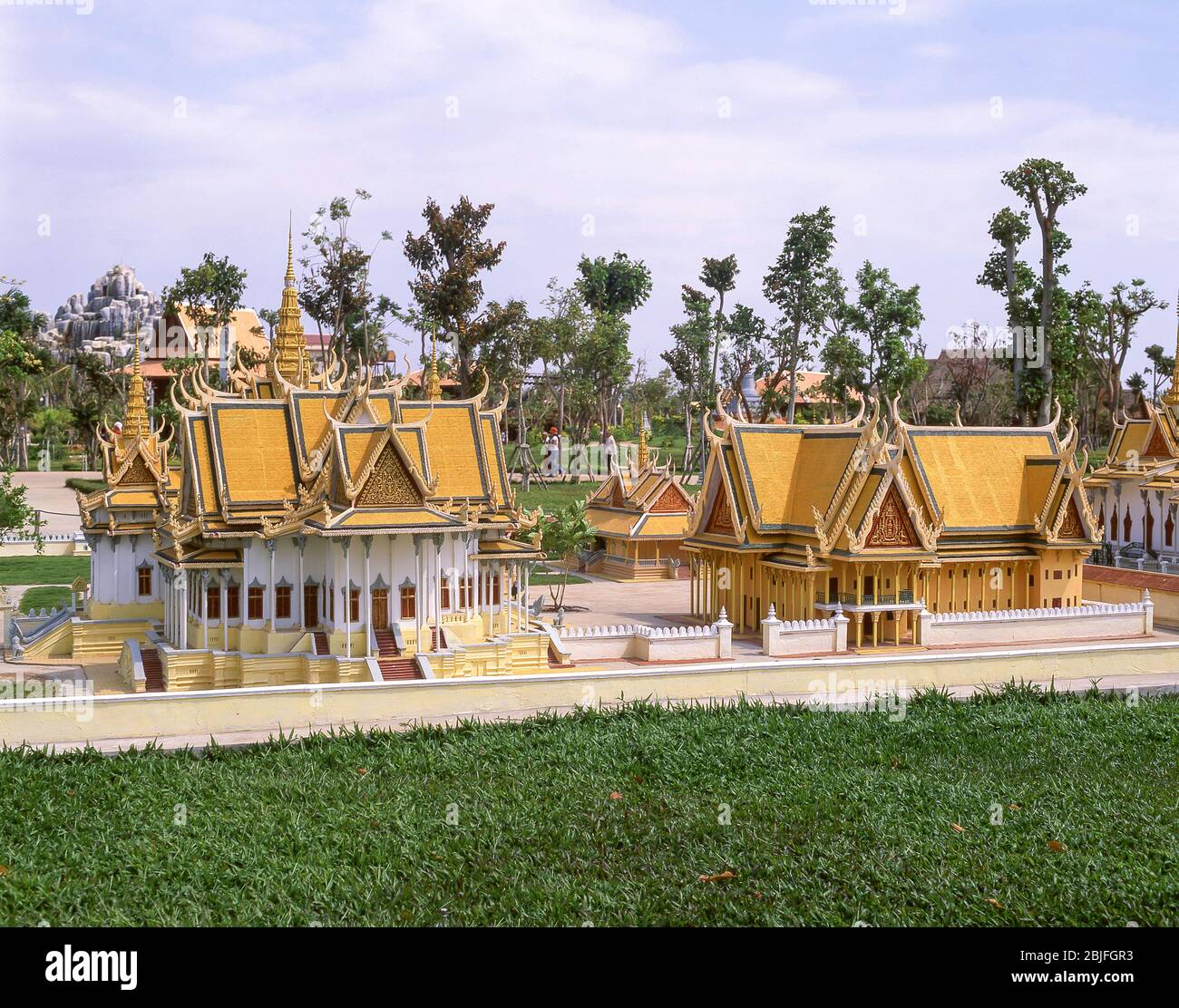 Modèle du Palais Royal au Village culturel cambodgien, Siem Reap, Royaume du Cambodge Banque D'Images