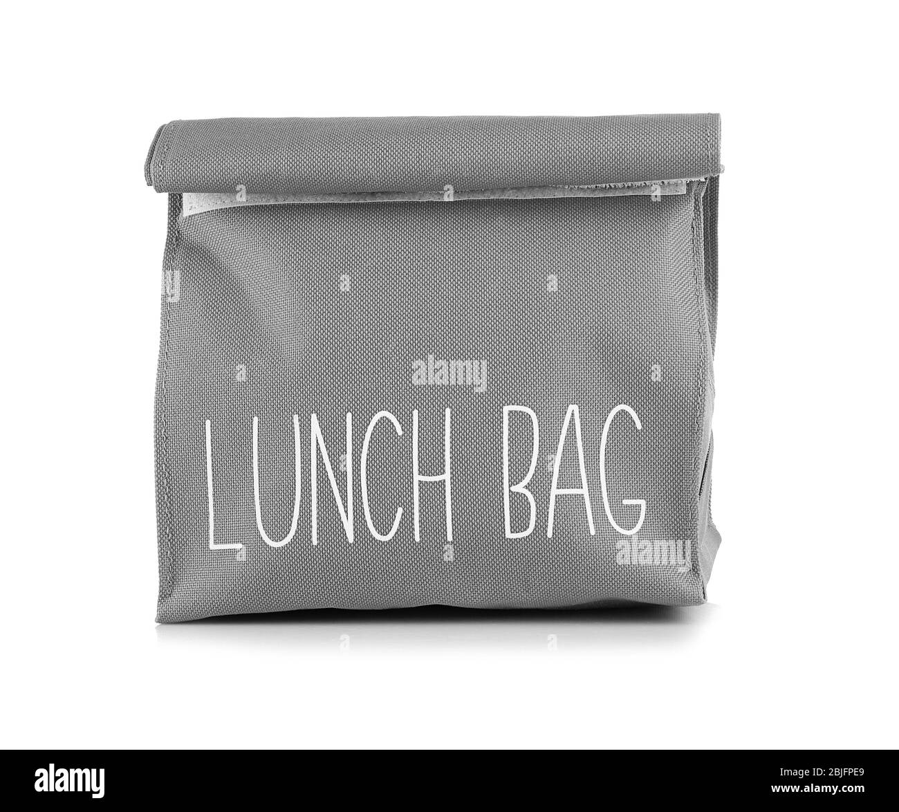 Concept de nourriture saine. Sac repas pour enfants d'école sur fond blanc Banque D'Images