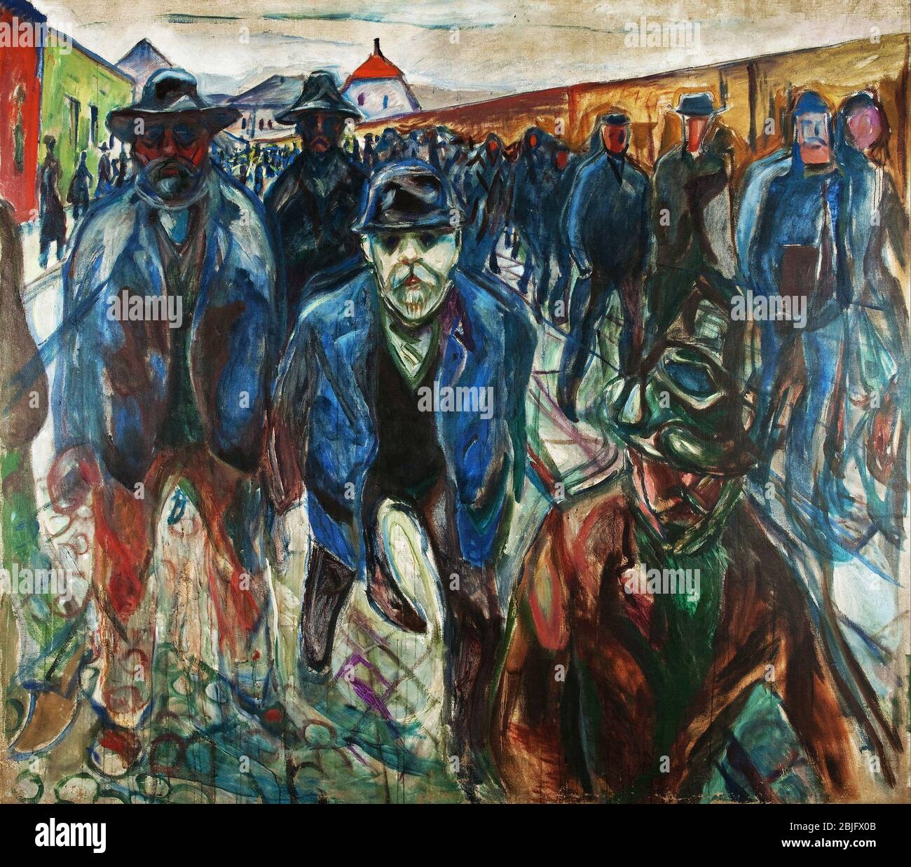 Les travailleurs en chemin à la maison par Edvard Munch, 1914. Le Musée Munch, Oslo Banque D'Images