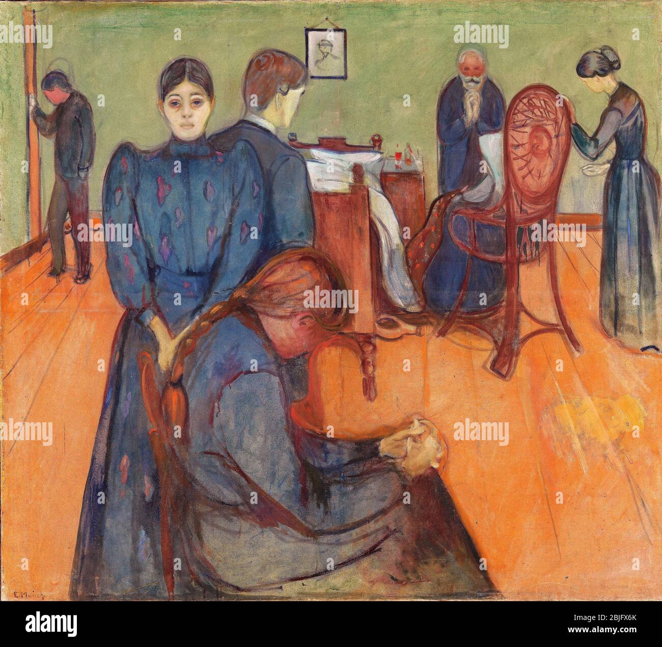 Mort dans la Sickroom (variante) par Edvard Munch, 1895. Le Musée Munch à Oslo, Norvège Banque D'Images