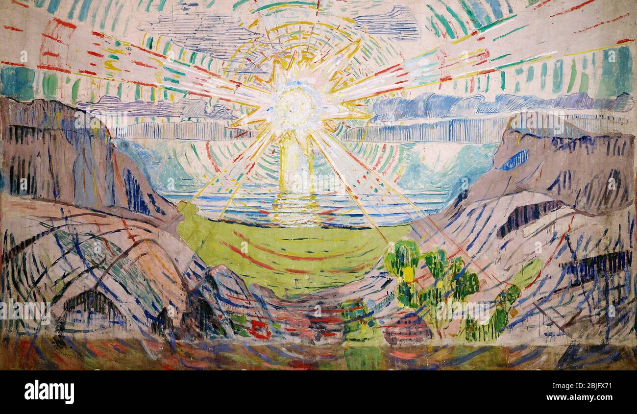 Le Soleil par Edvard Munch, 1911. Le Musée Munch, Oslo Norvège Banque D'Images