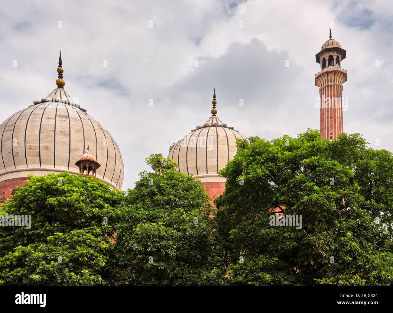 Masjid e Jahan Numa, mosquée de Jama Masjid dans le Vieux Delhi, l'une des plus grandes mosquées de l'Inde Banque D'Images