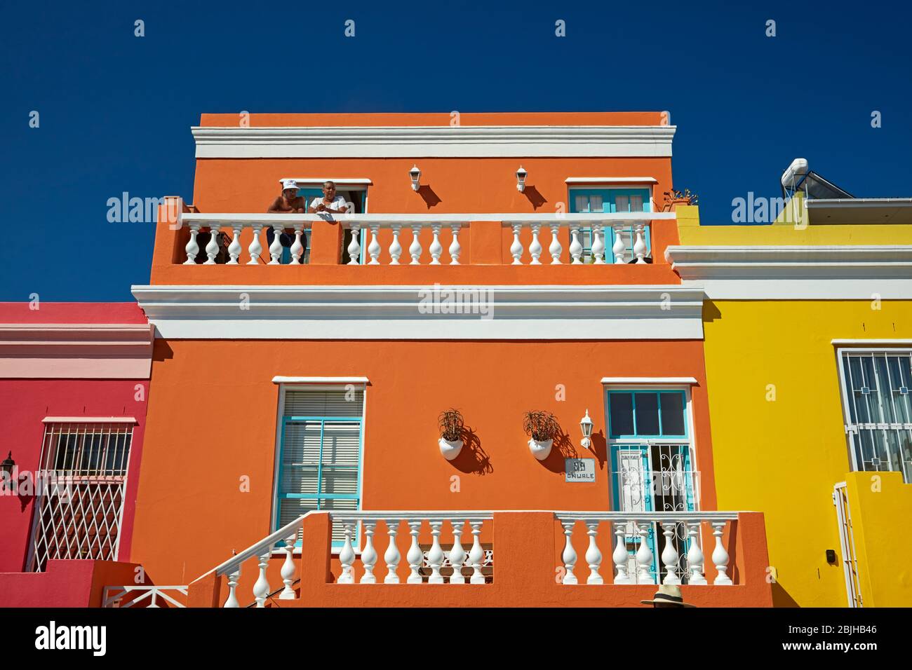 Maisons colorées, Bo-Kaap, Cape Town, Afrique du Sud Banque D'Images