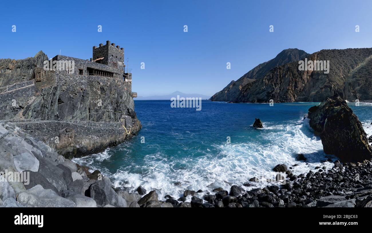 La Gomera - Castillo del Mar dans la baie de Vallehermoso Banque D'Images