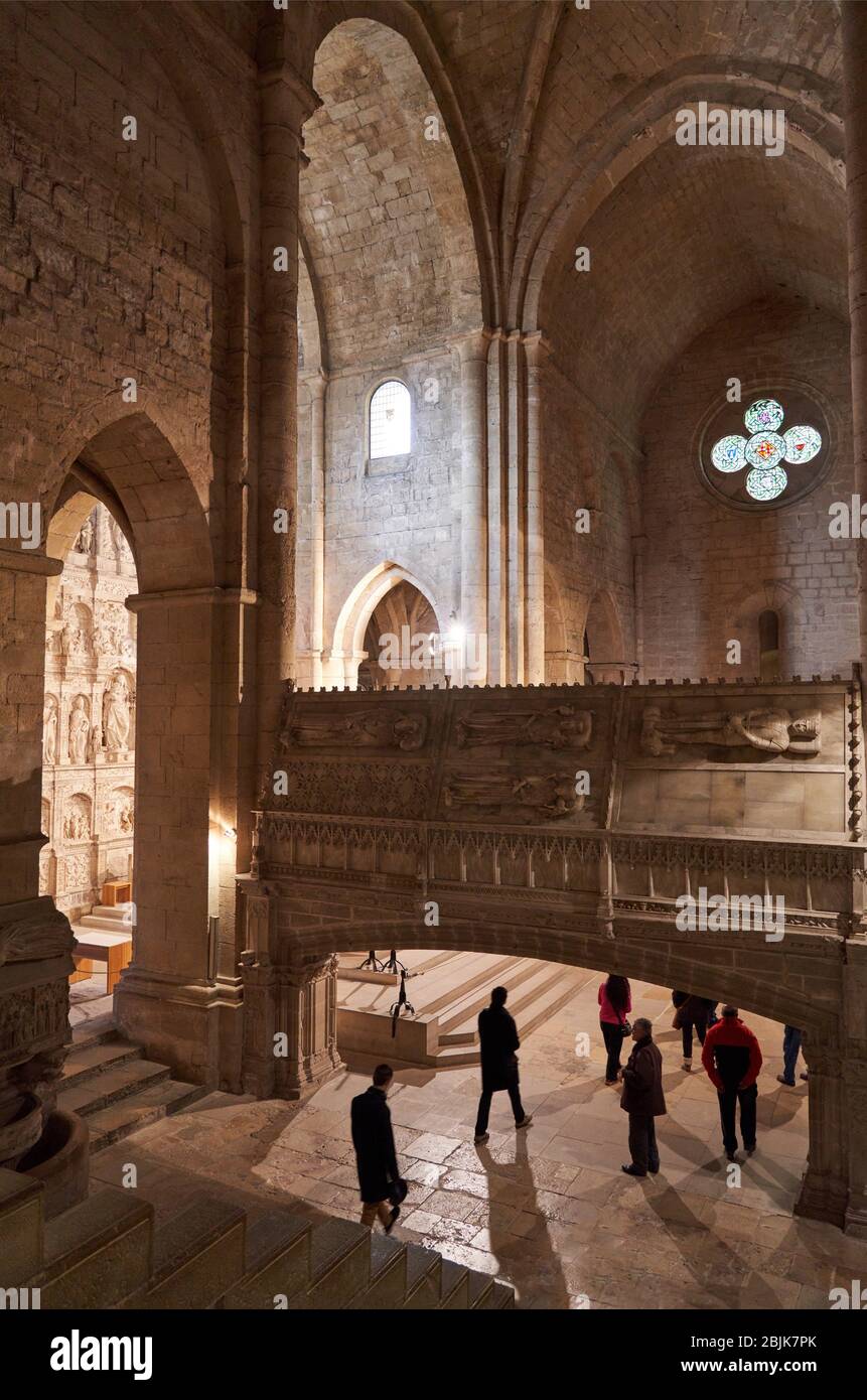 Tombes royales, Abbaye royale cistercienne, Monastère de Santa Maria de Poblet, province de Tarragone, Catalogne, Espagne, Europe Banque D'Images