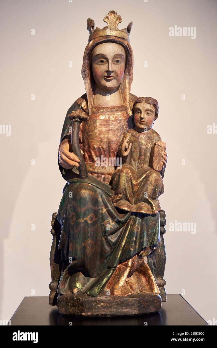 Virgin Mary, XIII siècle, Musée, Palau del Rei Marti, Monastère de Santa Maria de Poblet, province de Tarragona, Catalogne, Espagne, Europe Banque D'Images