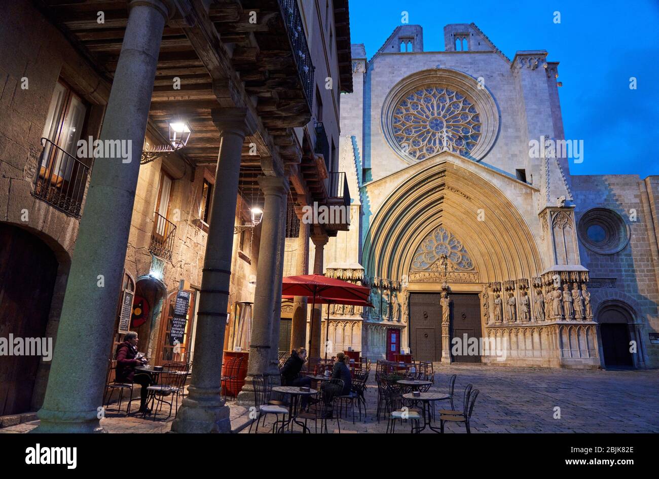 Cathédrale, le Pla de la Seu, ville de Tarragone, Catalogne, Espagne, Europe Banque D'Images
