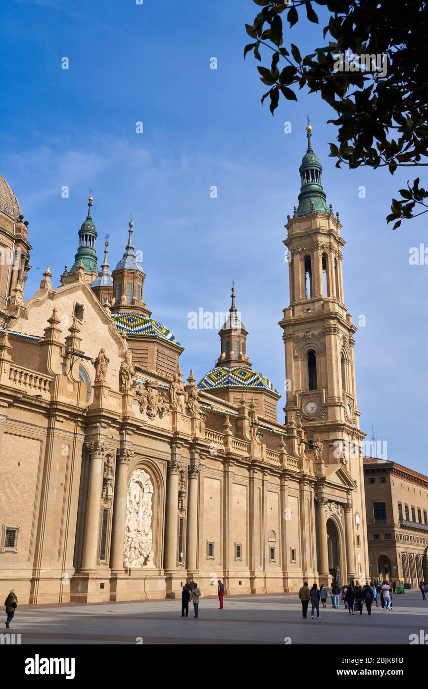 Cathédrale de la Basilique notre Dame de Pilar, Plaza del Pilar, Saragosse, Aragon, Espagne, Europe Banque D'Images