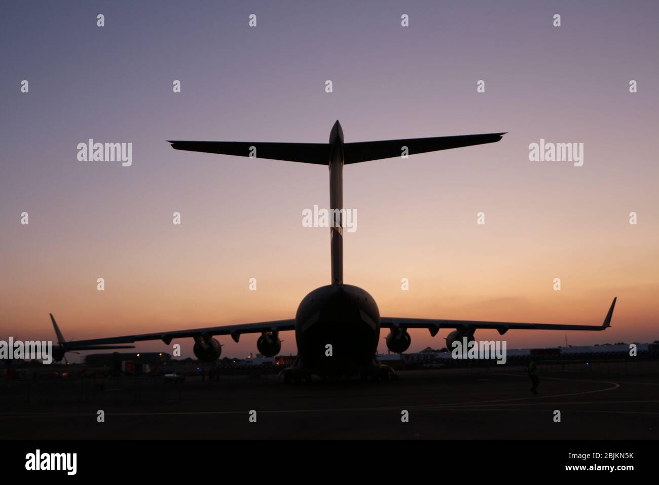 Silhouette de Globemaster USAF C-17 Banque D'Images