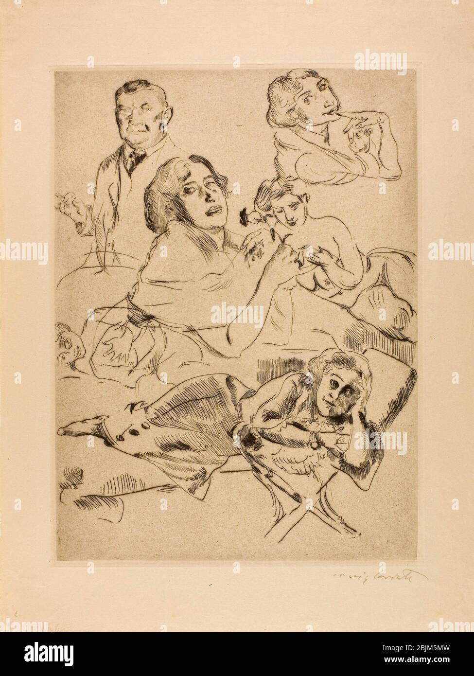 Auteur: Lovis Corinthe. Bewegungsstudien - 1911 - Lovis Corinthe Allemand, 1858-1925. Gravure sur du papier de bouchage. Allemagne. Banque D'Images