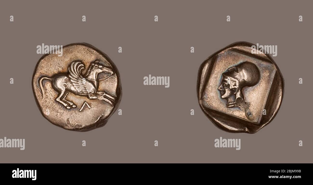 Statue Ancienne Authentique De Pégase, Le Cheval Ailé Grec - Pièce Enduite D'argent