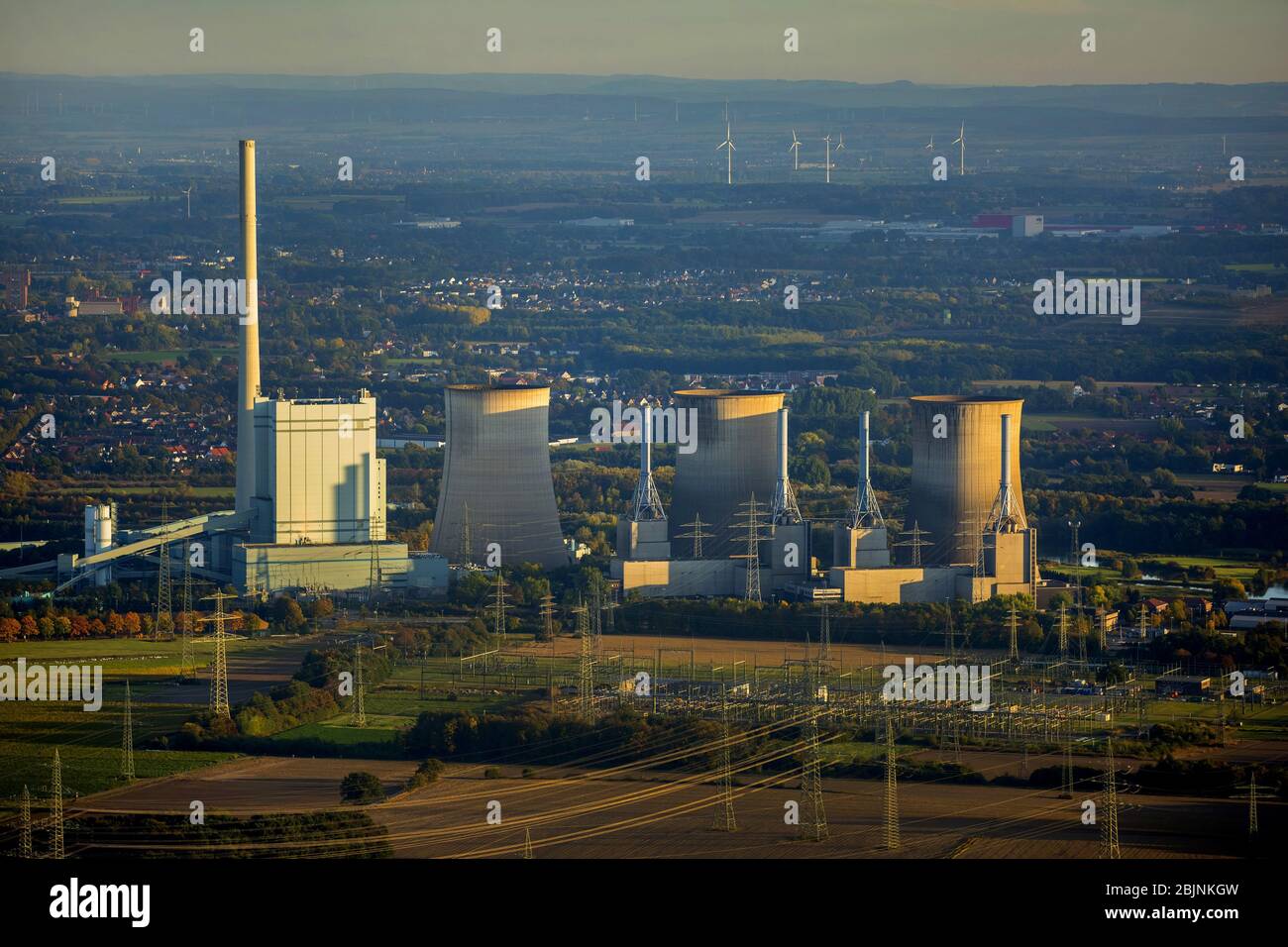 Centrale électrique au charbon RWE Power Gersteinwerk à Werne, 16.10.2016, vue aérienne, Allemagne, Rhénanie-du-Nord-Westphalie, Ruhr Area, Werne Banque D'Images