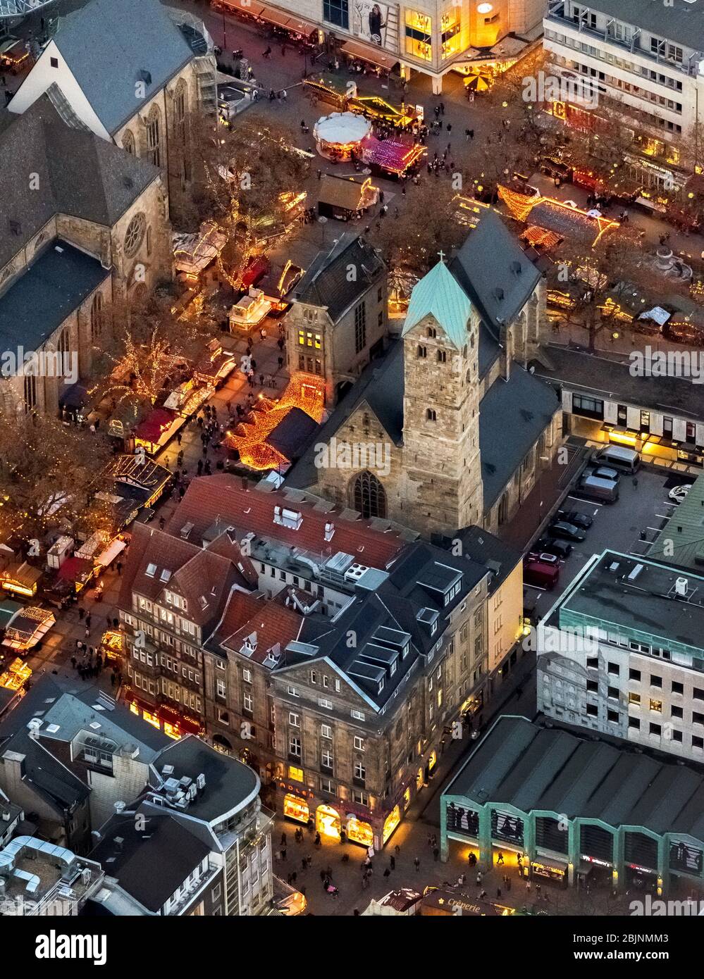 Marché de noël sur Otenhellweg à Dortmund, 23.11.2016, vue aérienne, Allemagne, Rhénanie-du-Nord-Westphalie, Ruhr Area, Dortmund Banque D'Images