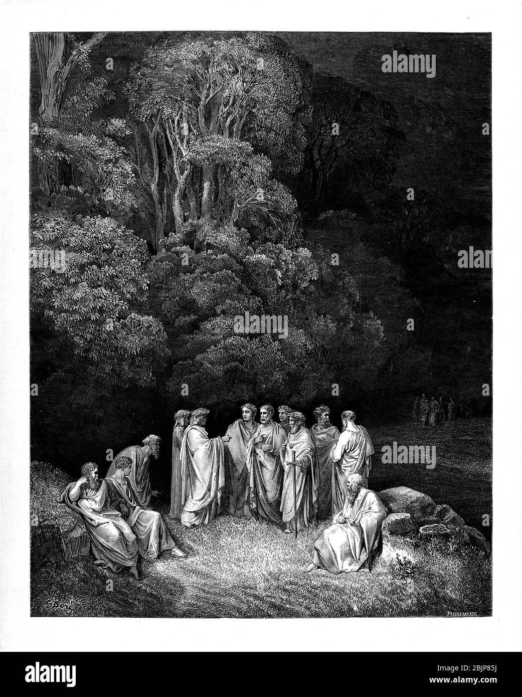De la Divine Comédie par le poète italien du XIVe siècle Dante Alighieri. 1860 œuvres d'art, de l'artiste français Gustave Dore et gravées par Stéphane Pannemaker, de 'la Vision de l'Enfer' (1868), traduction anglaise de Cary de l'Inferno. Dante a écrit son poème épique "Divina Commedia" (la Divine Comedy) entre 1308 et sa mort en 1321. Composé de 14 233 lignes, et divisé en trois parties (Inferno, Purgatorio et Paradiso), il est considéré comme la plus grande œuvre littéraire en langue italienne et un chef-d'œuvre mondial. Il s'agit d'une étude complète de la théologie, de la littérature et de la pensée médiévales. Le nouveau non Banque D'Images