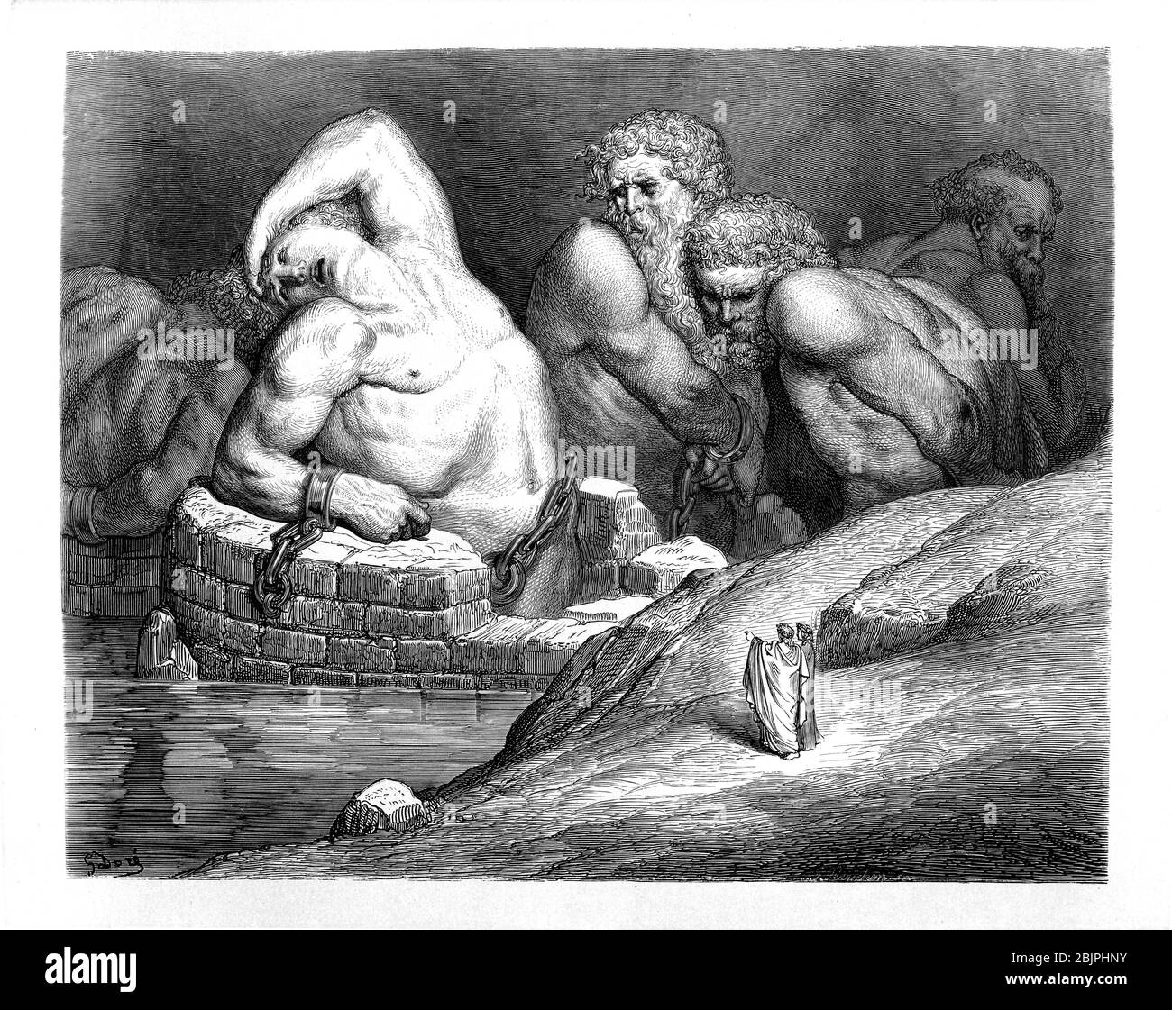 De la Divine Comédie par le poète italien du XIVe siècle Dante Alighieri. 1860 œuvres d'art, de l'artiste français Gustave Dore et gravées par Stéphane Pannemaker, de 'la Vision de l'Enfer' (1868), traduction anglaise de Cary de l'Inferno. Dante a écrit son poème épique "Divina Commedia" (la Divine Comedy) entre 1308 et sa mort en 1321. Composé de 14 233 lignes, et divisé en trois parties (Inferno, Purgatorio et Paradiso), il est considéré comme la plus grande œuvre littéraire en langue italienne et un chef-d'œuvre mondial. Il s'agit d'une étude complète de la théologie, de la littérature et de la pensée médiévales. Le nouveau non Banque D'Images