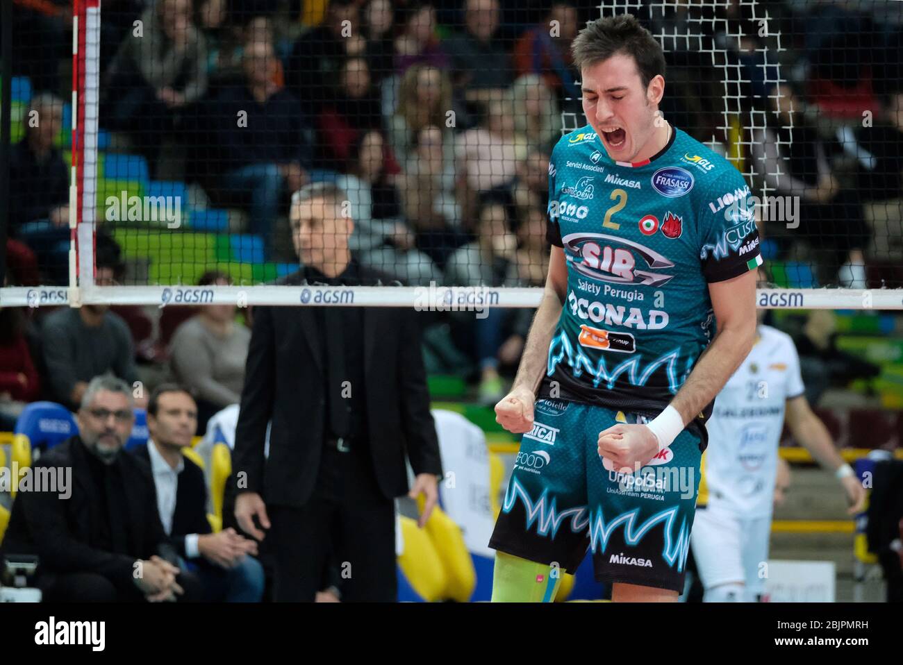 Vérone, Italie. 1 janvier 2020. Verona, Italie, AGSM Forumâ‚''¹, 01 Jan 2020, Fabio Ricci (2) Sir Lasécurité Conad Pérouse pendant - - crédit: LM/Roberto Tommasini crédit: Roberto Tommasini/LPS/ZUMA Wire/Alay Live News Banque D'Images