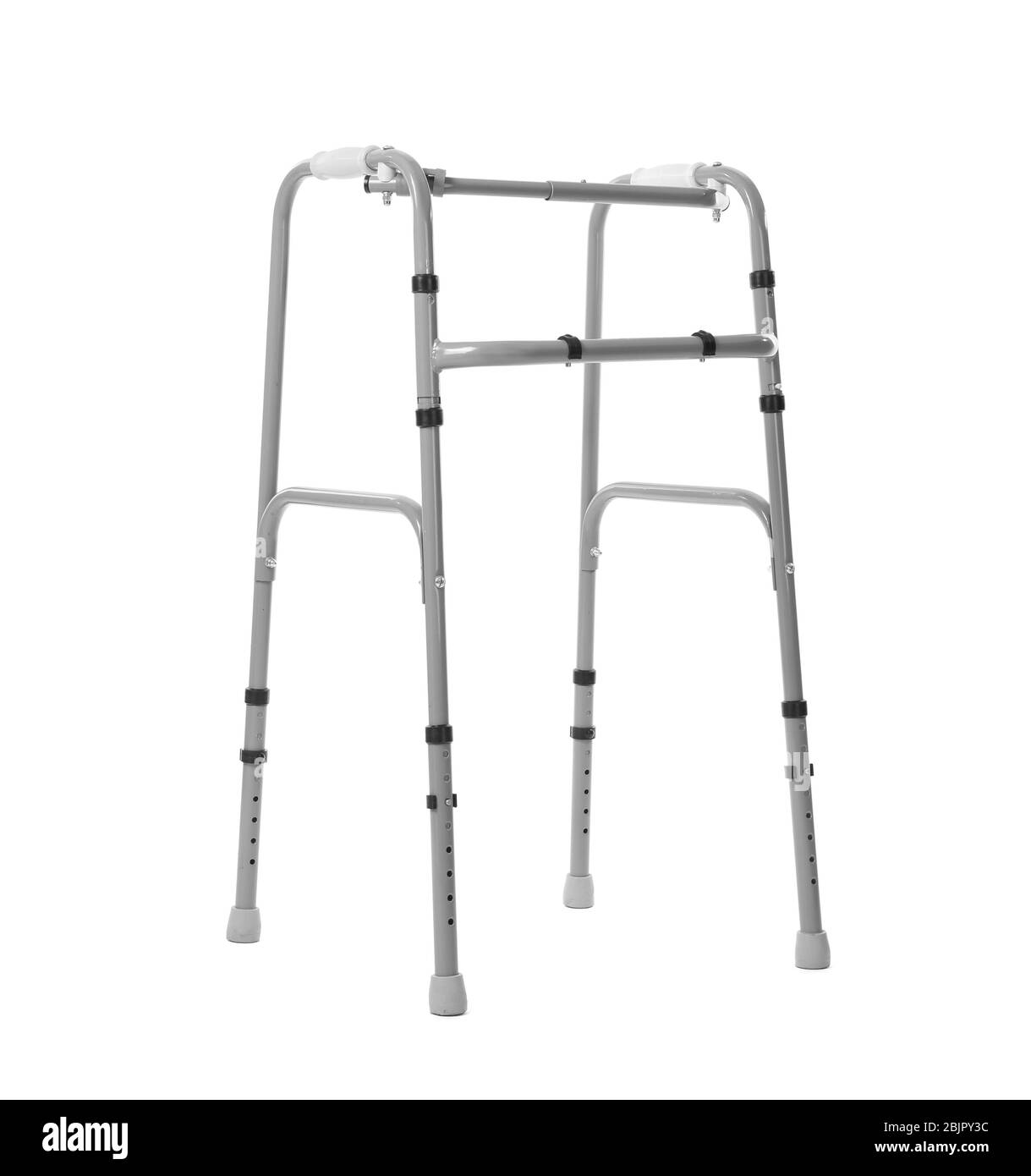 Cadre de marche en métal sur fond blanc Banque D'Images