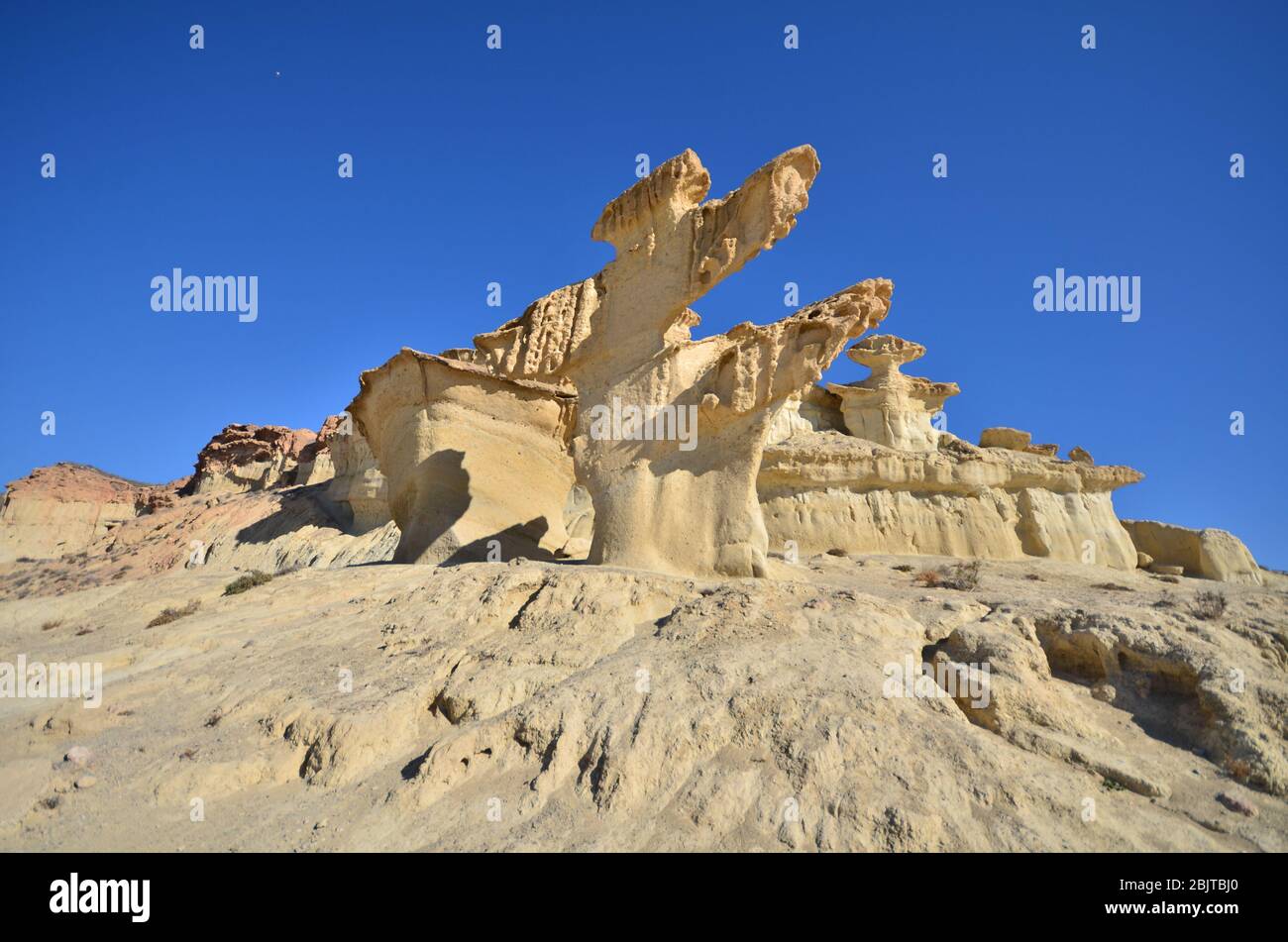 Des érosions Bolnuevo à côté de la plage Banque D'Images